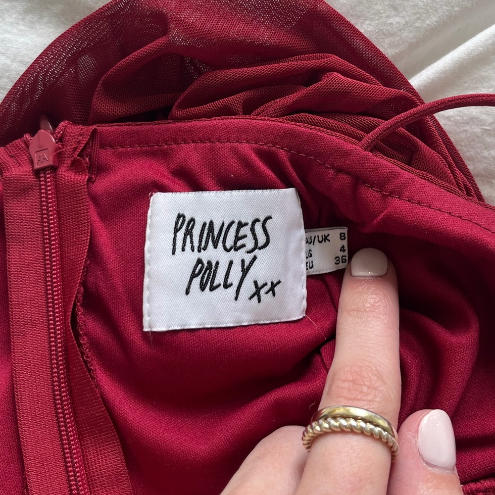 Princess Polly Red Ruched Mini Dress - Picture 4 of 4